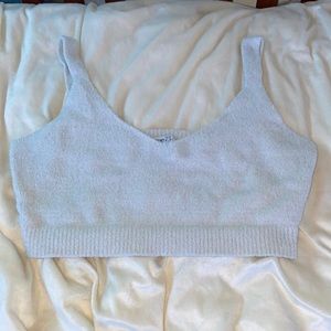 White Fuzzy Rue 21 Tank Top